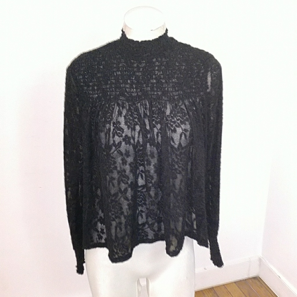 Black lace blouse